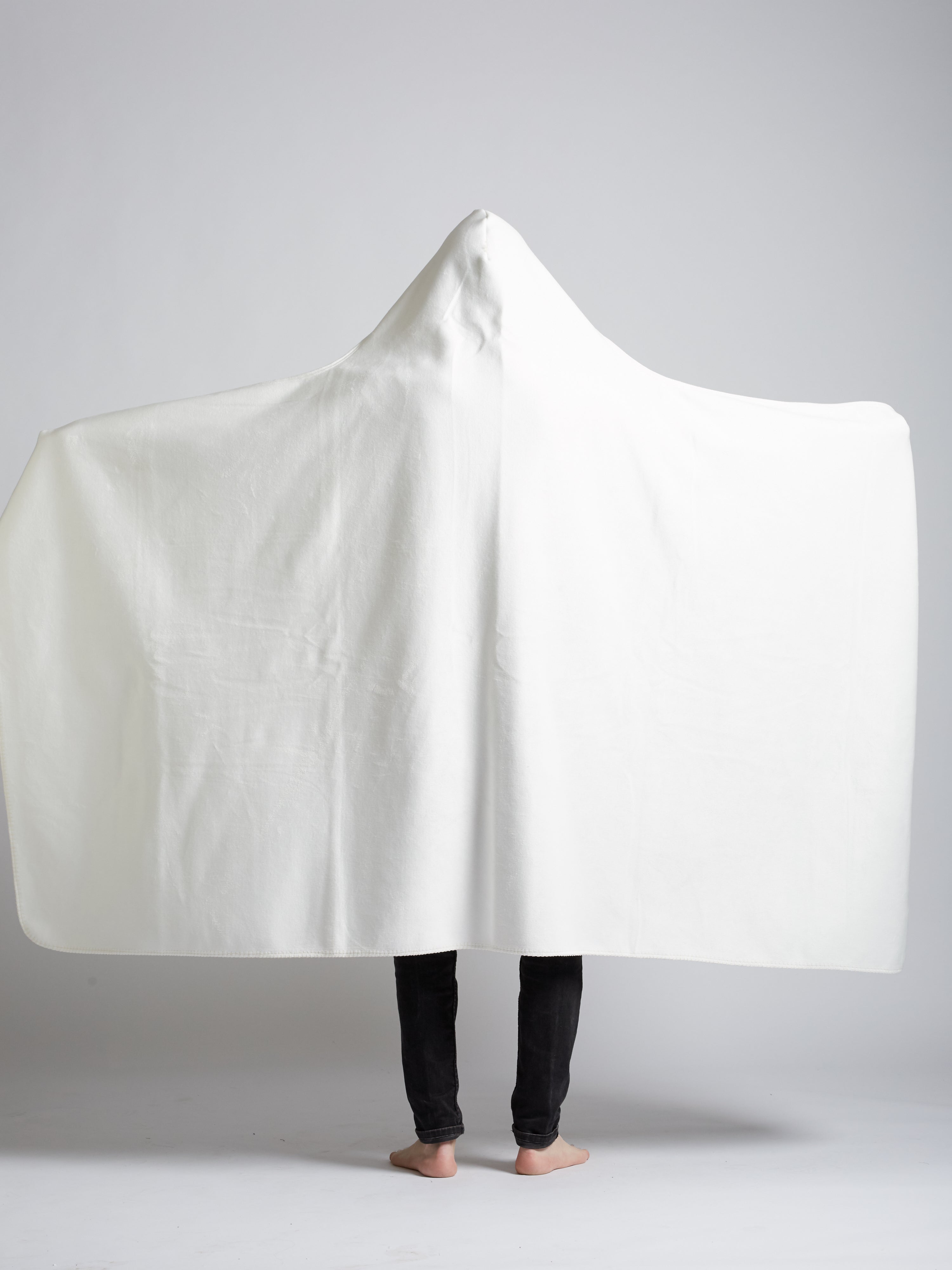 White Sherpa Hooded Blanket, Style #326
